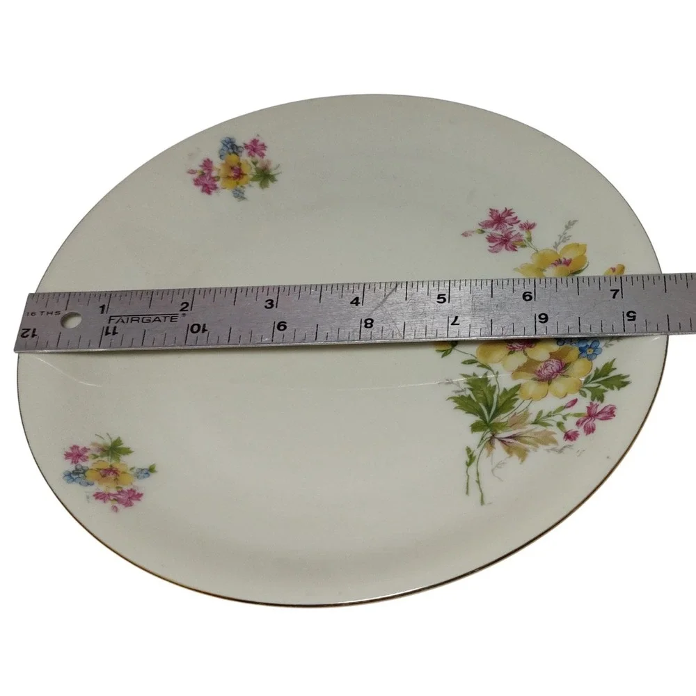 Vintage Bavaria Teacup Saucer Dessert Plate Set Floral Gold Trim Set of‎ Three